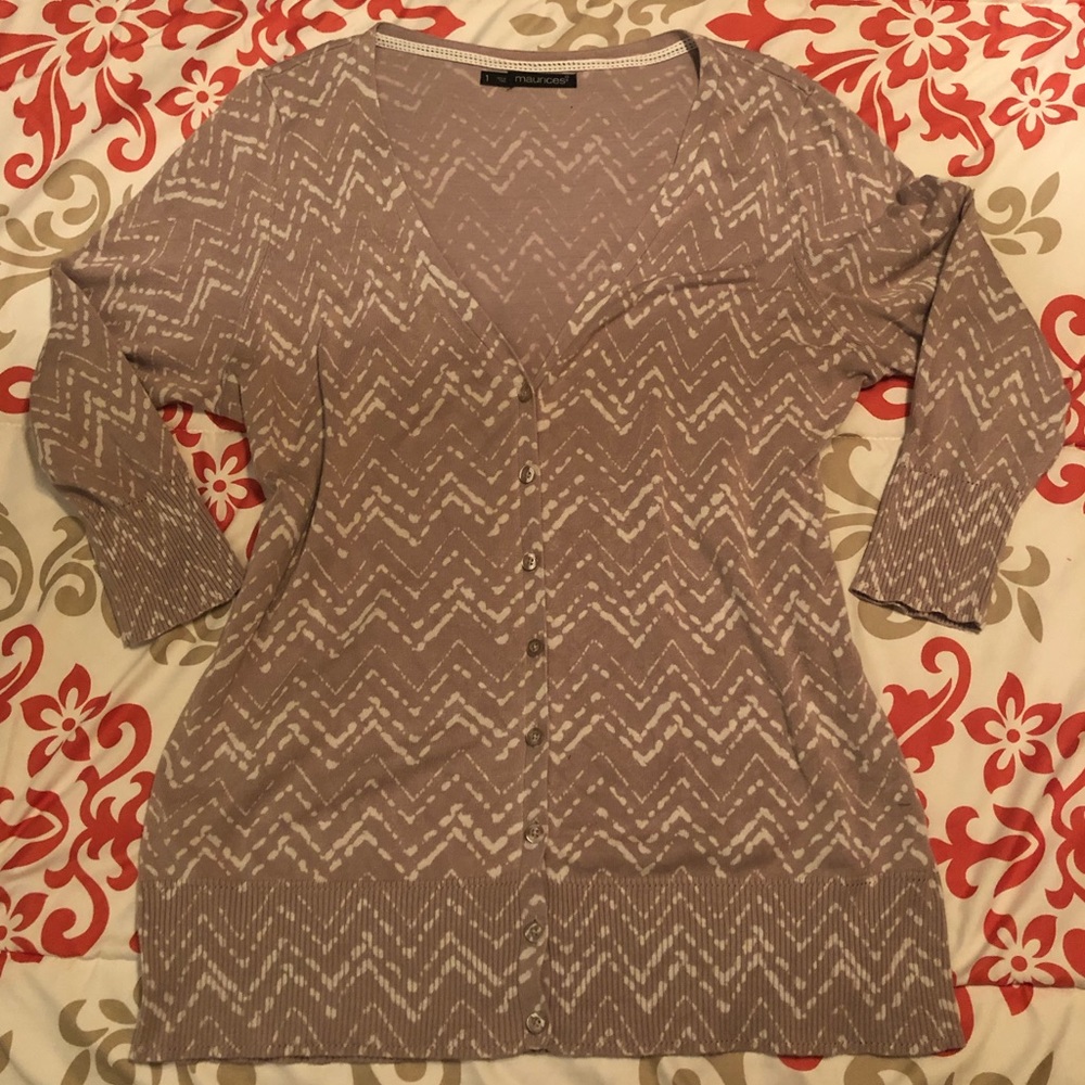 Taupe Button Down Cardigan